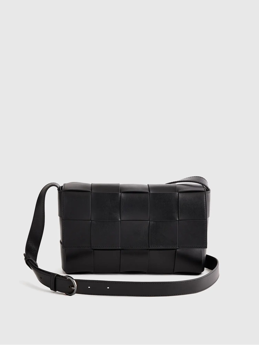 Quince Italian Leather Handwoven Flap Crossbody Arco Bag